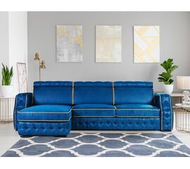 Portofino угловой диван-кровать замша синий | Интернет магазин мебели и декора LifeDekor