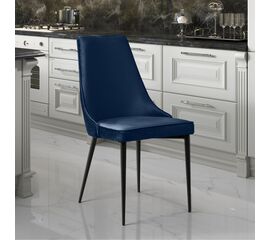 Стул Oliver, бархат синий 29/ чёрный конус | Интернет магазин мебели и декора LifeDekor