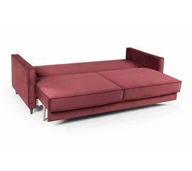 Keln диван-кровать трехместный прямой, велюр красный | Интернет магазин мебели и декора LifeDekor
