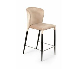 Стул полубарный Albert, бархат бежевый 5/опора конус | Интернет магазин мебели и декора LifeDekor