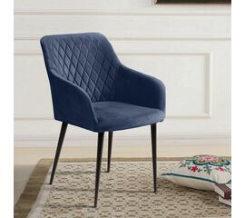 Стул с подлокотниками Robert, бархат синий 29 | Интернет магазин мебели и декора LifeDekor