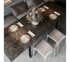 Стол обеденный Trump (160+40+40), керамика серая | Интернет магазин мебели и декора LifeDekor