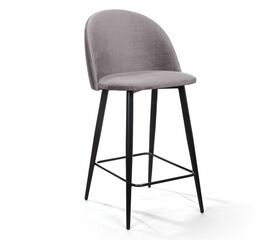 Стул полубарный Thomas, бархат светло-серый 26 | Интернет магазин мебели и декора LifeDekor