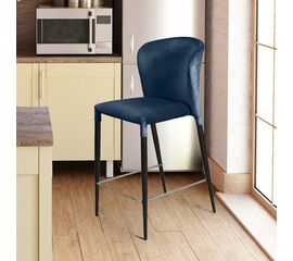 Стул полубарный Albert, бархат синий 29 /опора конус | Интернет магазин мебели и декора LifeDekor