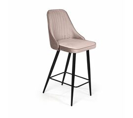 Стул полубарный Berg, бархат пепельно-бежевый 25/ чёрный конус | Интернет магазин мебели и декора LifeDekor