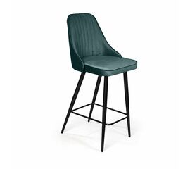 Стул полубарный Berg, бархат зеленый 19/ чёрный конус | Интернет магазин мебели и декора LifeDekor