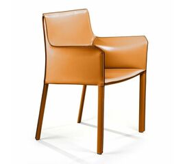 Стул с подлокотниками Barrie, кожа camel | Интернет магазин мебели и декора LifeDekor