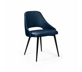 Стул William, бархат синий 29/ черный конус | Интернет магазин мебели и декора LifeDekor