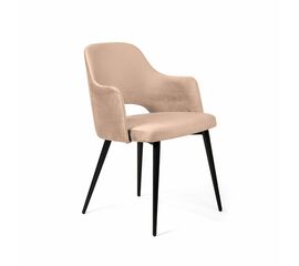 Стул William с подлокотниками, бархат бежевый 5/ черный конус | Интернет магазин мебели и декора LifeDekor