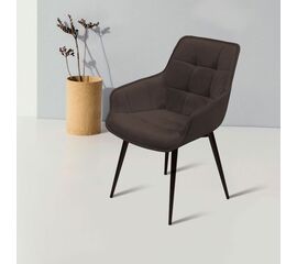 Стул с подлокотниками Capri, бархат антрацит 14 / опора конус | Интернет магазин мебели и декора LifeDekor