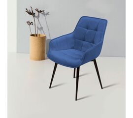 Стул с подлокотниками Capri, бархат синий 29 / опора конус | Интернет магазин мебели и декора LifeDekor