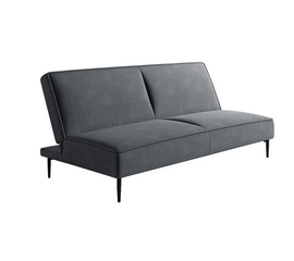 Este диван-кровать трехместный, прямой, без подлокотников, бархат серый 27 | Интернет магазин мебели и декора LifeDekor