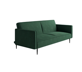 Este диван-кровать трехместный, прямой, с подлокотниками, бархат зеленый 19 | Интернет магазин мебели и декора LifeDekor