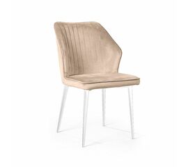 Стул Berg, бархат светло-бежевый 2 / белый конус | Интернет магазин мебели и декора LifeDekor