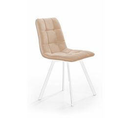 Стул UNO, бархат бежевый 5/ белый профиль | Интернет магазин мебели и декора LifeDekor