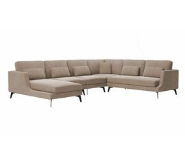 Albert диван угловой с шезлонгом, бархат пепельно-бежевый 25 | Интернет магазин мебели и декора LifeDekor