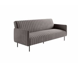 Baccara диван-кровать трехместный прямой с подлокотниками, бархат антрацит 14 | Интернет магазин мебели и декора LifeDekor