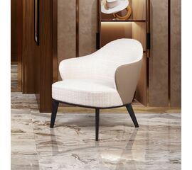 Лаунж кресло Leslie рогожка комби бежевый | Интернет магазин мебели и декора LifeDekor