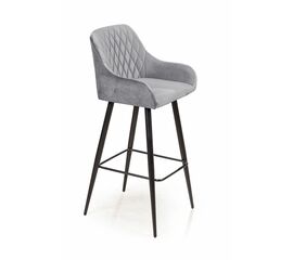 Стул барный Robert, бархат светло-серый 26 | Интернет магазин мебели и декора LifeDekor