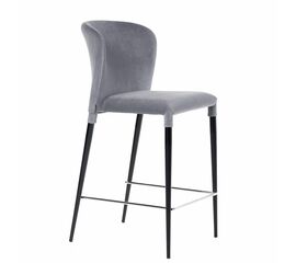 Стул полубарный Albert, бархат светло-серый 26 /опора конус | Интернет магазин мебели и декора LifeDekor