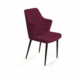 Стул с подлокотниками Hunt ромб, бархат красный 16 new / чёрный конус | Интернет магазин мебели и декора LifeDekor