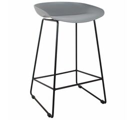 Стул полубарный Neo серый с чёрными ножками | Интернет магазин мебели и декора LifeDekor