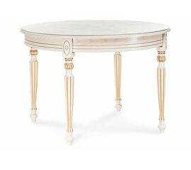 Стол деревянный Брейзер молочный / золото | Интернет магазин мебели и декора LifeDekor