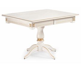 Стол деревянный Матис молочный / золото | Интернет магазин мебели и декора LifeDekor