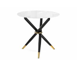 Стол стеклянный Rock 100х75 white / black | Интернет магазин мебели и декора LifeDekor