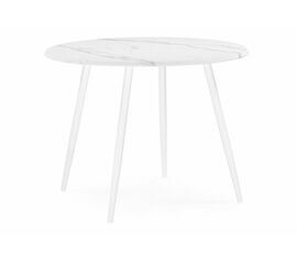 Стол деревянный Стол Абилин 100 мрамор белый / белый матовый | Интернет магазин мебели и декора LifeDekor