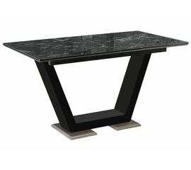 Стол Иматра черный мрамор / черная шагрень / камень | Интернет магазин мебели и декора LifeDekor