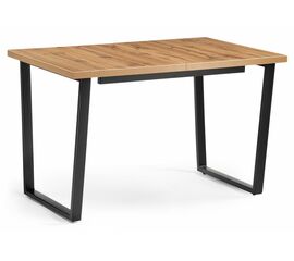 Стол деревянный раскладной Лота Лофт 120 25 мм черный матовый / дуб вотан | Интернет магазин мебели и декора LifeDekor