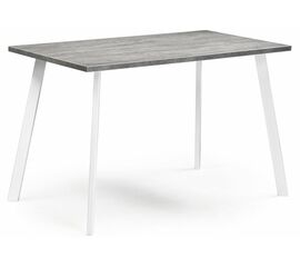 Стол деревянный Тринити Лофт 140 25 мм бетон / белый матовый | Интернет магазин мебели и декора LifeDekor