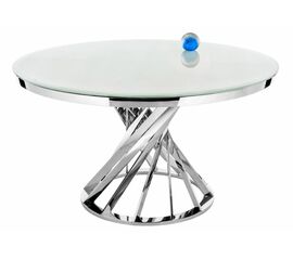Стол стеклянный Twist steel / white | Интернет магазин мебели и декора LifeDekor