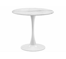 Стол деревянный Тулип 80х73 мрамор белый / белый | Интернет магазин мебели и декора LifeDekor