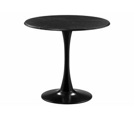 Стол деревянный Тулип 90х73 мрамор черный / черный | Интернет магазин мебели и декора LifeDekor