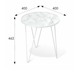 Столик журнальный SHT-CT27 белый муар/белый мрамор | Интернет магазин мебели и декора LifeDekor