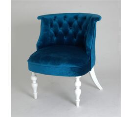 Кресло Бархат (эмаль белая / 34 - королевский синий) | Интернет магазин мебели и декора LifeDekor