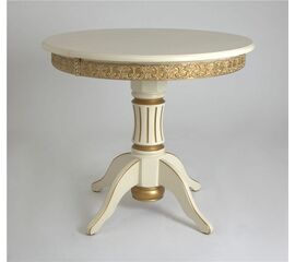 Стол обеденный круглый раздвижной Милорд (90х120 + юбка) 1013+патина золото | Интернет магазин мебели и декора LifeDekor