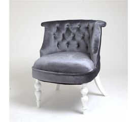 Кресло Бархат (эмаль белая / 36 - голубовато-серый) | Интернет магазин мебели и декора LifeDekor