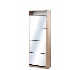 Обувница Комфорт К-4S  (Дуб Сонома/Зеркало) | Интернет магазин мебели и декора LifeDekor