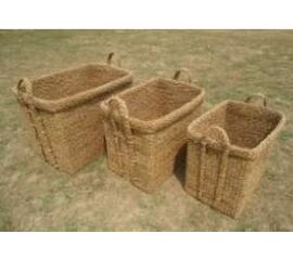 Комплект из 3х плетеных корзин BDH-172 (Джут) | Интернет магазин мебели и декора LifeDekor