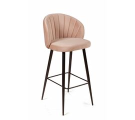 Стул барный Mont Blanc, бархат бежевый 5 / черный конус | Интернет магазин мебели и декора LifeDekor