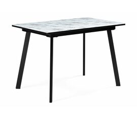 Стол стеклянный Агни 110(140)х68х76 мрамор белый / черный матовый | Интернет магазин мебели и декора LifeDekor