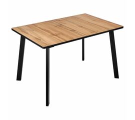 Стол Dublin раскладной 120-160х80х75 Дуб Вотан, чёрные ножки | Интернет магазин мебели и декора LifeDekor