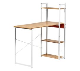 Стол письменный с полками Frame 100x45x110 см, светлое дерево, белый | Интернет магазин мебели и декора LifeDekor