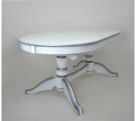 Стол обеденный овальный раздвижной Макси (цвет: Белый + серебро) | Интернет магазин мебели и декора LifeDekor