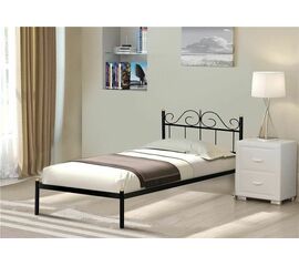 Кровать односпальная "Розана" (90х200/металлическое основание) Черный | Интернет магазин мебели и декора LifeDekor