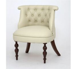 Кресло Бархат (темный тон / кожзам 4 кремовый) | Интернет магазин мебели и декора LifeDekor