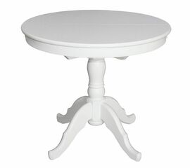 Стол обеденный раздвижной Круглый (Белый/массив березы, МДФ, ШПОН) | Интернет магазин мебели и декора LifeDekor